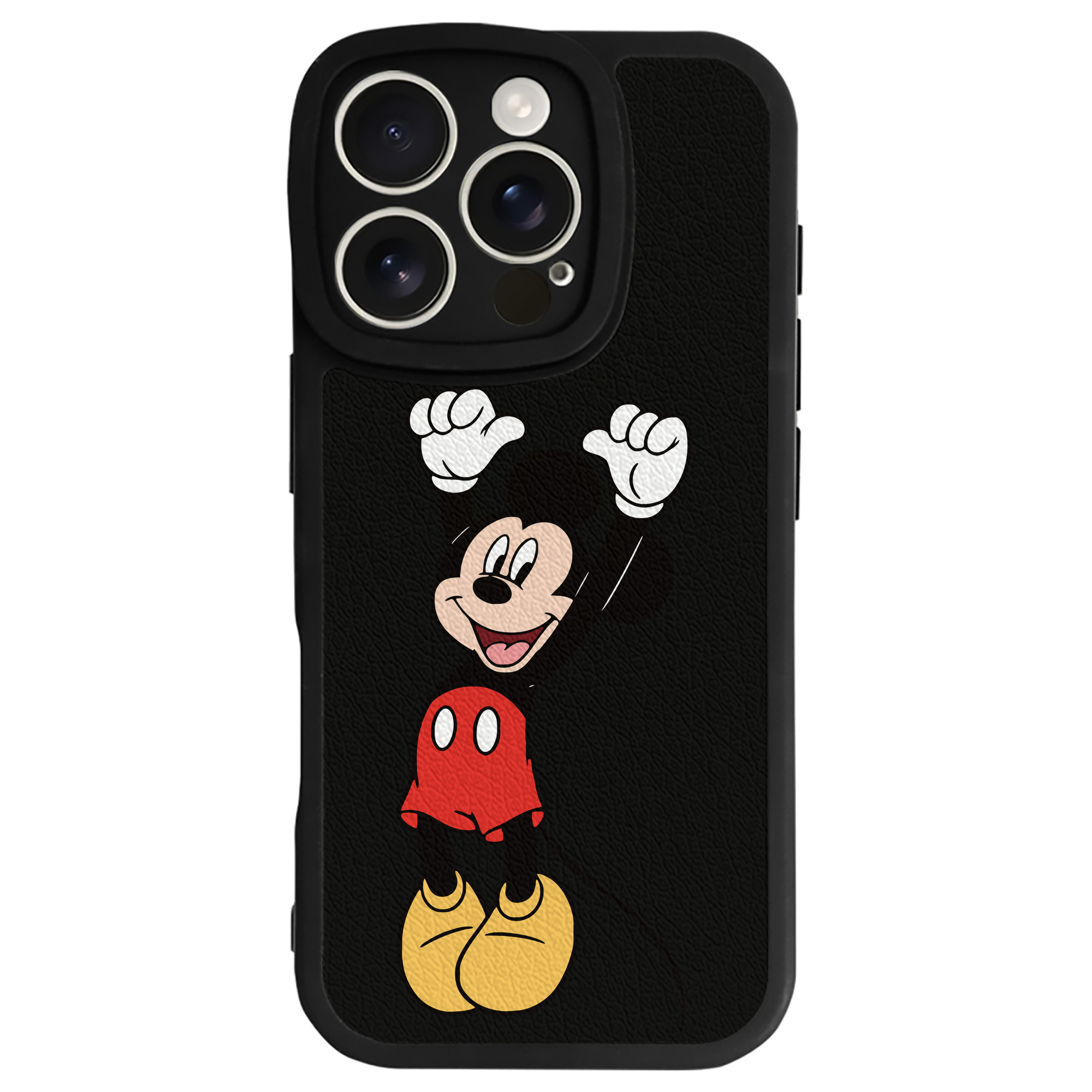 （画像用） ミッキーマウス Mickey Mouse 【iPhone 16シリーズ対応】シリコンスマホケース（レザー調） 材質：シリコン